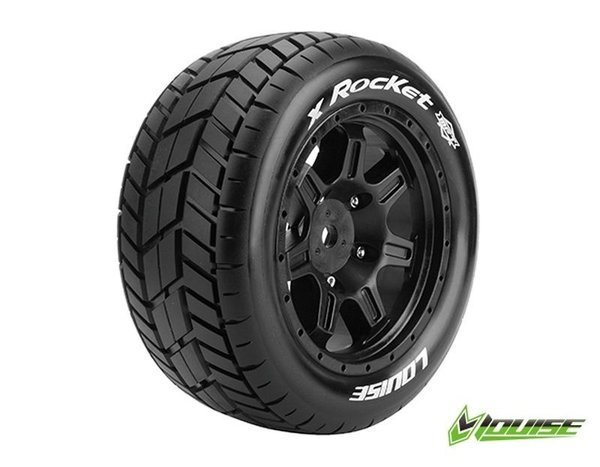 X-ROCKET Sport-Reifen Felge schwarz 24mm TRAXXAS X-MAXX / LOUISE MFT